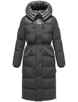 Navahoo Steppmantel Knusperherz 14 Langer gesteppter Damen Wintermantel mit Materialmix
