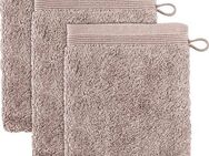 Möve Waschhandschuh Superwuschel, (Set, 3-St), Waschhandschuh Set mit Bordüre, 100% Premium Cotton Baumwolle, weich