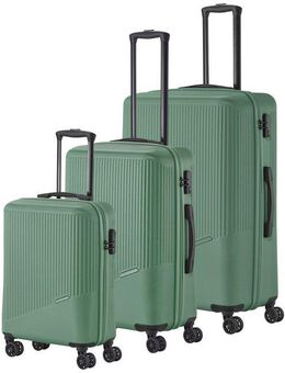 travelite Trolleyset BALI 4w L/M/S, 4 Rollen, (Set, 3 tlg., Hartschalen Trolley Set), Kofferset Reisegepäck Reisekoffer Hartschallenkoffer TSA Schloss