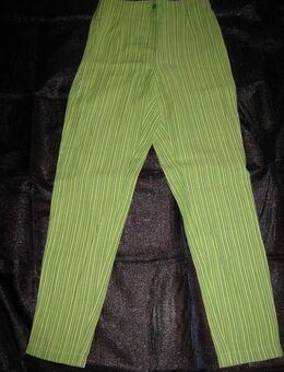 NEU * Edel * Original VINTAGE * Anzug * Leinen * Karotten * Streifen * High Waist * Hose "B." Gr. 32- 34/ XS * grün * gelb * - Riedlingen