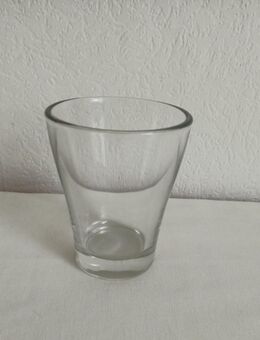 Teelichthalter Windlicht Glas Höhe 12cm Öffnung 10cm transparent - Essen