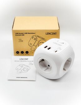 4fach Schuko Adapter Steckdosenwürfel inkl. 3er USB Ladegerät Neu - Neumünster