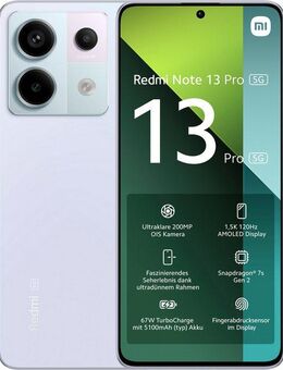 Xiaomi Redmi Note 13 Pro 5G 8+256GB Smartphone (16,94 cm/6,67 Zoll, 256 GB Speicherplatz, 200 MP Kamera)