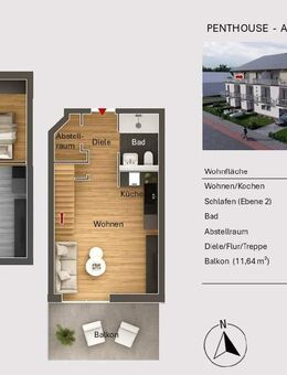 Ap. 13 - 52 m² - PH - Neubau Wohnanlage Minden - Habsburgerring 14 - Minden (Nordrhein-Westfalen)