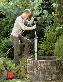 Einhell Tiefbrunnenpumpe GC-DW 1300 N (1300 W, 5.000 l/h max. Fördermenge, 20m max. Eintaucht., Edelstahlgehäuse, Edelstahlsieb, inkl. 22m Ablassseil) - Wuppertal