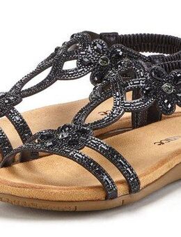Vivance Sommerschuh Sandale Sandalette, Sommerschuh mit elastischen Riemen & Glitzersteinen VEGAN