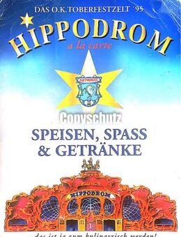 Speisekarte Oktoberfest München 1995 Hippodrom - Wörthsee