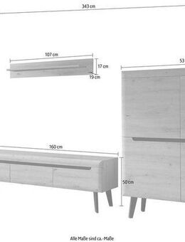 INOSIGN Wohnwand Torge, Anbauwand, Schrankwand, Mediawand, Wohnzimmer-Set, (Set, 4-St)