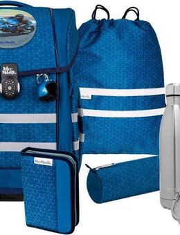 McNeill Schulranzen Ergo Compacto, Tetra (Set, 5-tlg), inkl. Federmäppchen, Turnbeutel, Schlamperrolle & Motivmagnet