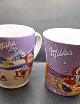 Milka Weihnachtstasse Kaffee /Tee Porzellan Tasse 10cm hoch 8cm breit Xmas - Essen