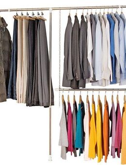 WENKO Teleskopregal Garderobe, Set 3-tlg., flexibles Kleiderstangensystem, belastbar bis 110 kg