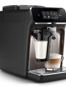 Philips Kaffeevollautomat EP2336/40 2300 Series, 4 Kaffeespezialitäten, mit LatteGo-Milchsystem, Schwarz verchromt