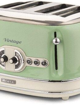Ariete Toaster Vintage, 4 kurze Schlitze, für 4 Scheiben, 1630 W, grün