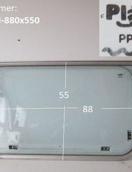 Wohnwagenfenster Planet PPB-RX D633 ca 88 x 55 BADFENSTER (Sonderpreis) Fendt / Tabbert (hellblau/weiß getönt) - Schotten Zentrum