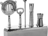 Fink Cocktail-Set NASSAU, Barzubehör, silberfarben, (Set, 6-tlg), mit feiner Hammerschlagstruktur