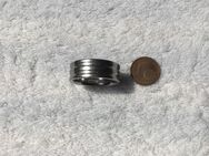 Edelstahl Ring Herren Schmuck mit zwei Kerben außen laufend 2,25cm Innendurchmesser - Fulda