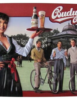 Budweiser - Sonderedition Nr.11 - Thema Fahrradfahren - Blechschild - Doberschütz