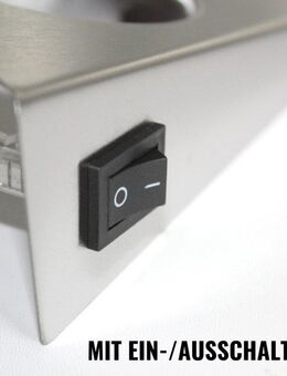 Loevschall Unterschrankleuchte Emerald Kit Unterbauleuchte LED Lampe 230V, Set in versch. Varianten, Ein-/Ausschalter, LED fest integriert, Tageslichtweiß, Küche, weißlicht, einfache Montage, integriertem Schalter, Edelstahl
