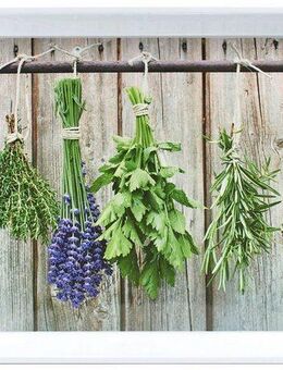 Zeller Present Tablett Kräuter, Melamin, (1-tlg), modernes Design