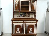 Antikes Buffet Eiche Vollholz + Cremeweiß, um 1910, Jugendstil / Gründerzeit - Sinzig