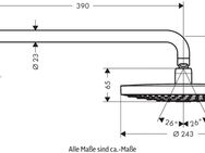 hansgrohe Regenduschkopf Raindance Select S, (Kopfbrause, Brausearm), 24cm, 2 Strahlarten wassersparend 9 l/min mit Brausearm, chrom