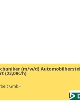 Anlagenmechaniker (m/w/d) Automobilhersteller Anlagenwart (23,09€/h) - Rastatt