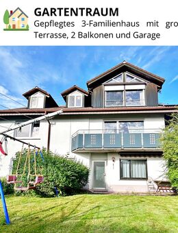 GARTENTRAUM - Gepflegtes 3-Familienhaus mit Garten, Terrasse, 2 Balkonen und Garage - Aichhalden