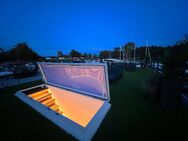 LUXUS Hausboot - 3 Etagen - 100m² Wohnen + 120 m² SONNENTERRASSE - Kamin, Kino, komplett individuell - Berlin