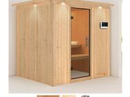 Karibu Sauna Dima, BxTxH: 210 x 184 x 202 cm, 68 mm, (Set) 3,6-kW-Plug & Play Ofen mit externer Steuerung