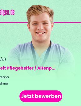 Teilzeit Pflegehelfer / Altenpflegehelfer (m/w/d) im Pflegeheim - Weimar