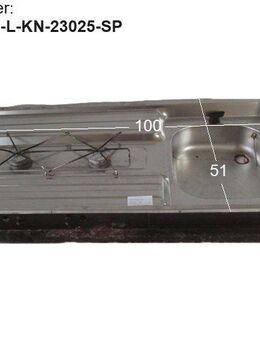 Cramer Kochfeld 50mba 2-flammig (links) mit Spülbecken gebr. ca 100 x 51 cm (Knaus) Sonderpreis (ohne Typenschild) - Schotten Zentrum