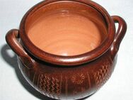 Vase / Gefäss aus Keramik im spanischen Stil mit hübschem Muster. Höhe 9 cm. Durchmesser Öffnung 7 cm. Tadelloser Zustand. - Hamburg Wandsbek