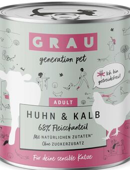 Sparpaket GRAU Adult Getreidefrei 12 x 800 g - Huhn & Kalb