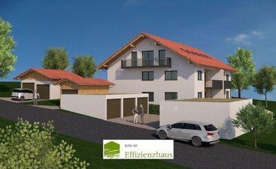 * Neubauprojekt in Drachselsried * Lichtverwöhnte 3-Zimmer-ETW, KfW40, OG mit Balkon und Garage