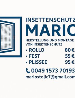 Herstellung und Montage von Insektenschutz“ - Solingen (Klingenstadt)