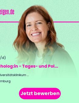 Psycholog:in (all genders) - Tages- und Poliklinik für Hör-, Stimm- und Sprachheilkunde - Hamburg