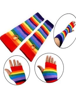Farbige Armstulpen Hand Stulpen Regenbogen Handstulpen Fingerlose Handschuh 8,90 €* - Villingen-Schwenningen