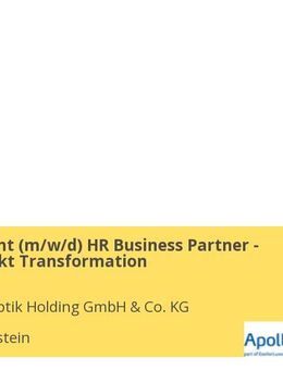 Werkstudent m/w/d HR Business Partner - Schwerpunkt Transformation - Kammerstein