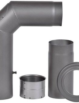 Firefix Ofenrohr, (Set), Bogen, 150 mm, 90 °, Stahlblech, mit Verlängerung