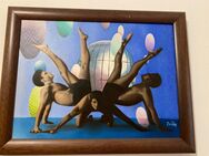 Kunstwerk Bild Öl auf Leinwand Gemälde Turner Gymnastik Männer - Regensburg