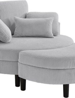 ATLANTIC home collection Loveseat Ravi, B: 114 cm, XXL- Sessel, mit Stauraumhocker, Rückenstütze & 4 Zierkissen