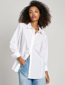 Pepe Jeans Hemdbluse mit Ton-in-Ton Logostickerei auf der Brust