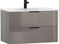 welltime Waschtisch Athen Badschrank Badezimmer WC Unterschrank mit Becken (Set), Waschplatz mit 2 Schubladen, Breite 80cm Softclose Bad