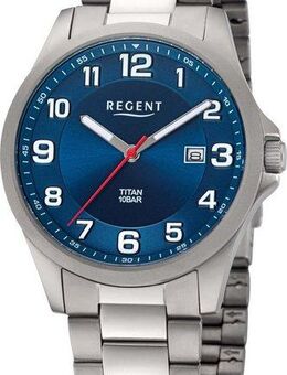 Regent Titanuhr BA-776 - 1959.90.94, Quarzuhr,Armbanduhr,Damenuhr,Herrenuhr,Titanarmband, bis10bar wasserd.
