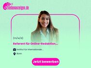 Referent (m/w/d) für Online-Redaktion, Öffentlichkeitsarbeit und Community-Building - Bonn