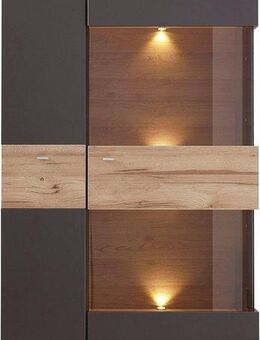 FORTE Vitrine Como Highboard, LED Beleuchtung Einlegeböden, Glastüre, Soft Close