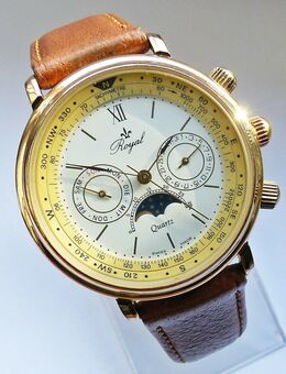 RoYal Swiss Tachymetre Datograph mit Mondphase Herren Armbanduhr - Kamp-Lintfort