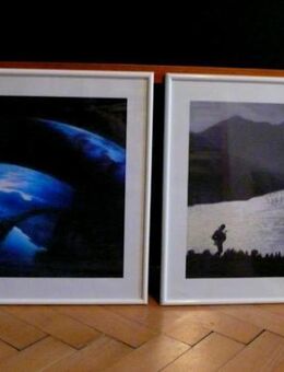 2 Bilder mit Passepartout in weißem Kunststoffrahmen 52cm X 72cm - Lindenberg (Allgäu)