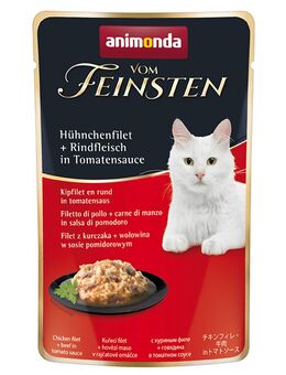 Sparpaket animonda vom Feinsten Pouch 36 x 50 g - Hühnchenfilet + Rindfleisch in Tomatensauce