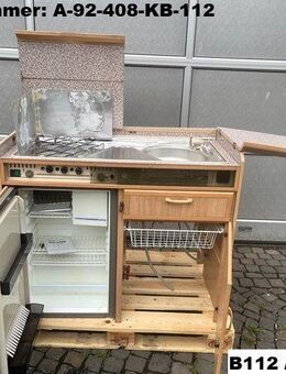 Küchenblock: Kühlschrank RM2262 mit 3-fl-Cramer Kocheinheit, Spülbecken gebraucht aus Adria Forma 408 BJ 92 - Schotten Zentrum